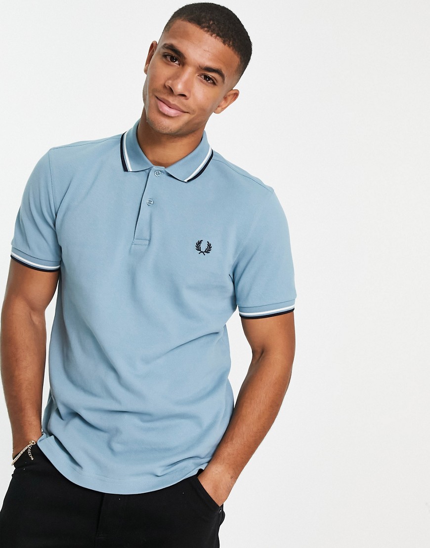 Fred Perry twin tipped fred perry polo in blue-Blues