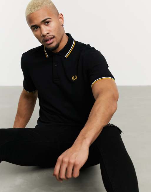 Fred perry black cheap and gold