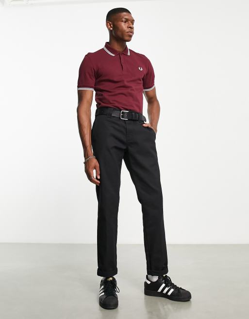 fred perry burgundy shirt