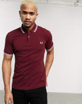 Burgundy fred shop perry polo shirt