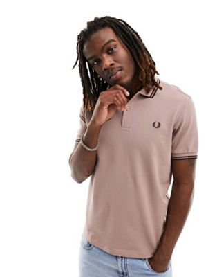 Fred Perry twin tipped logo polo in pink