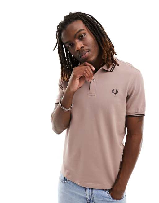 Pink fred perry shop polo shirt mens