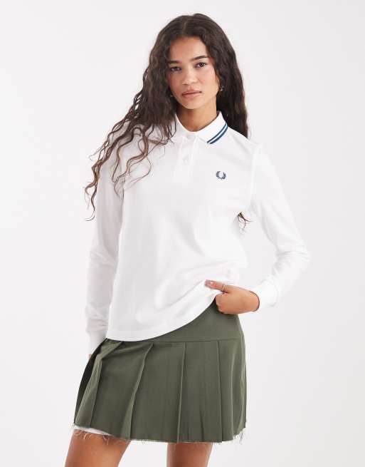 ◇FRED PERRY◇ Baseline Long Sleeve Twin Tip T-Shirt Ecru Ho ◇FRED PERRY◇ Baseline Long Sleeve Twin Tip T-Shirt Ecru Ho