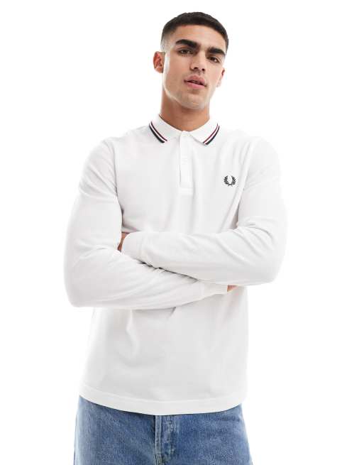 Fred perry white polo shirt best sale