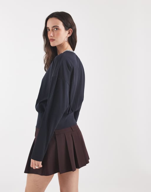 Fred Perry twin tipped long sleeve t-shirt in navy, 2 of 4