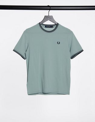 fred perry twin tipped polo t shirt grey