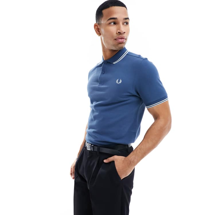 Fred Perry twin tipped polo in bright blue | ASOS