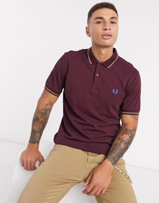 gold fred perry polo