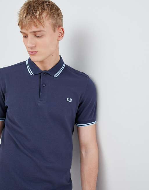 Navy blue fred perry polo clearance shirt