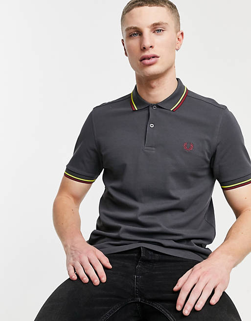 fusie markeerstift verkiezing Fred Perry twin tipped polo in gray | ASOS