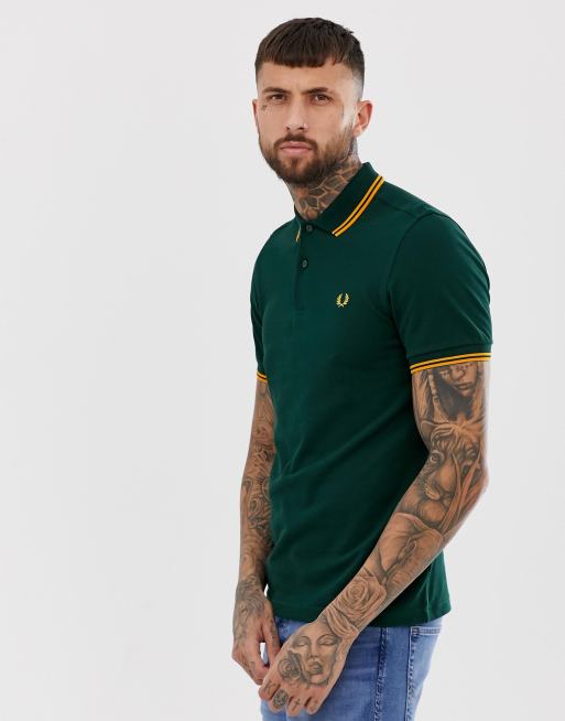 Fred Perry twin tipped polo in green | ASOS