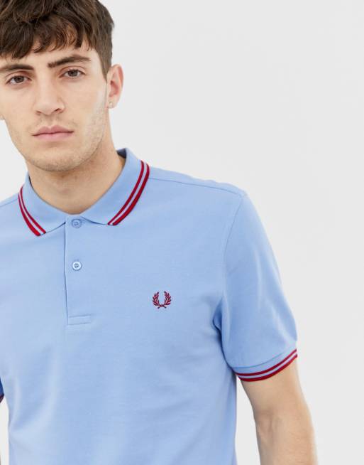 Baby blue fred perry polo sale