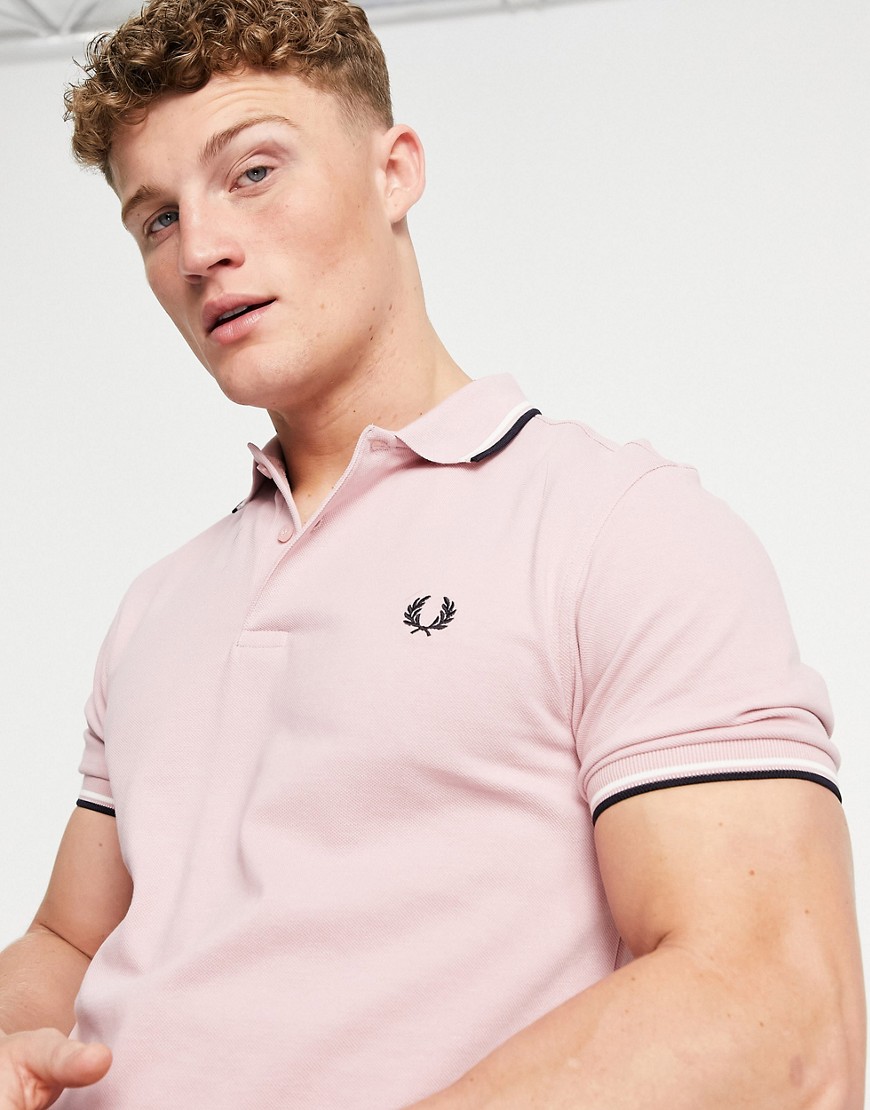 Fred Perry twin tipped polo in lt. pink