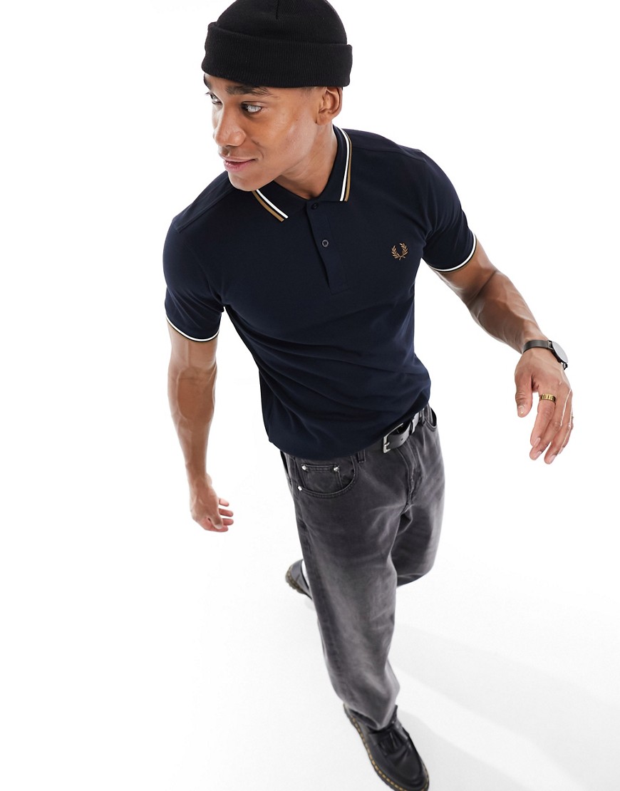 Fred Perry twin tipped polo in navy
