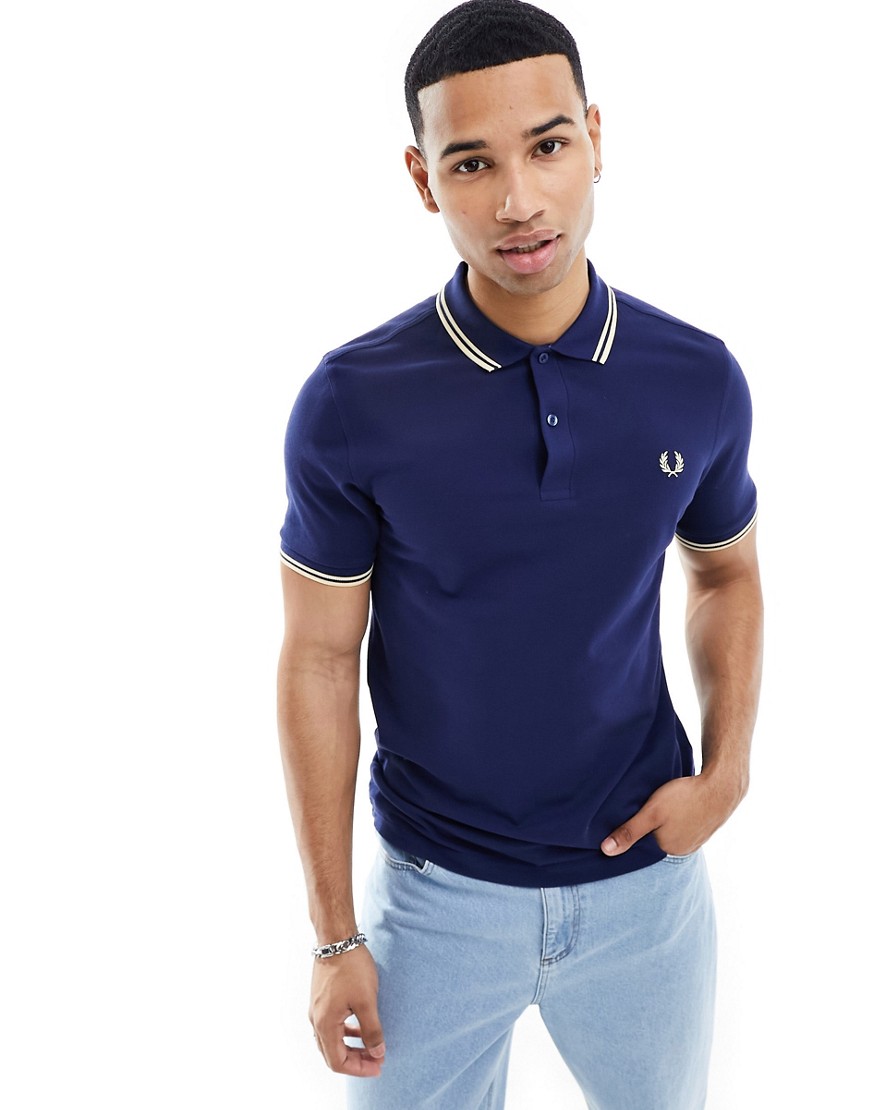 Fred Perry twin tipped polo in royal blue-Navy