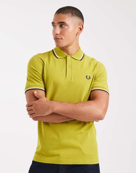 Fred Perry twin tipped polo in tennis ball yellow