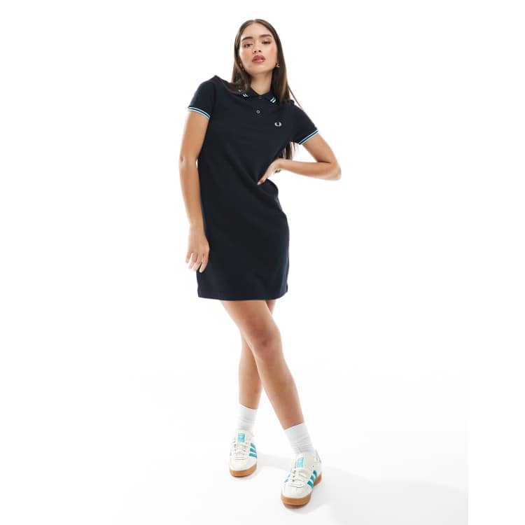 Twin Tipped Fred Perry Shirt Dress - Light Ecru / Putty Pink