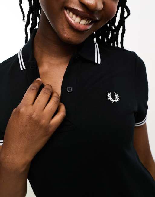 Fred Perry Polo Shirt Dress in Black