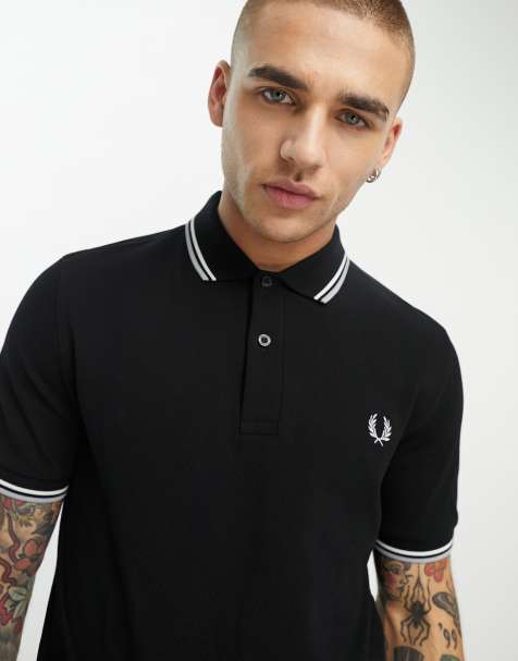 Fred Perry twin tipped polo shirt in black