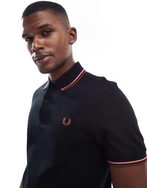 Fred Perry twin tipped polo shirt in black - view 1