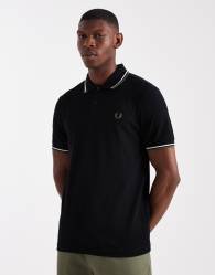Fred Perry twin tipped polo shirt in black