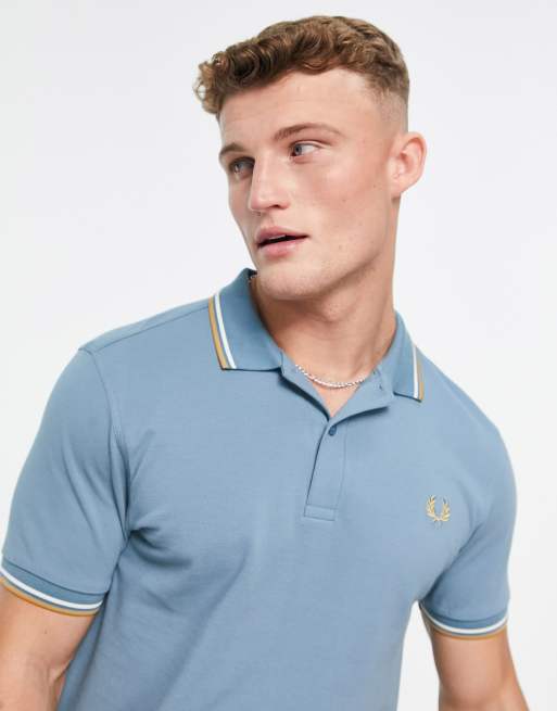 Fred Perry twin tipped polo shirt in blue | ASOS