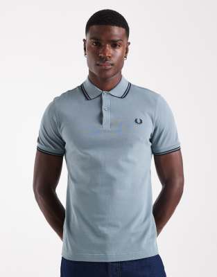 Fred Perry Twin Tipped Polo Shirt In Blue