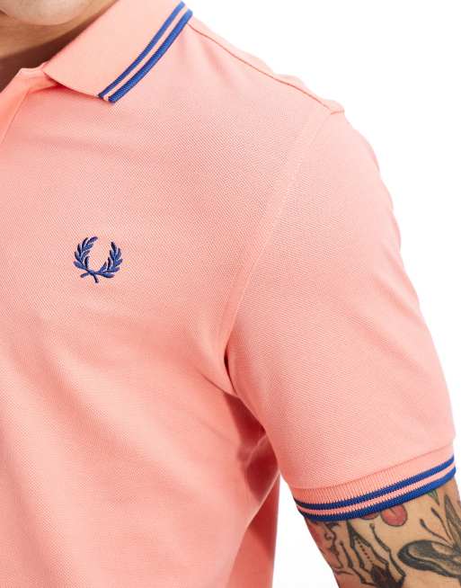 Fred Perry twin tipped polo shirt in bright pink