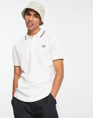 cream fred perry polo