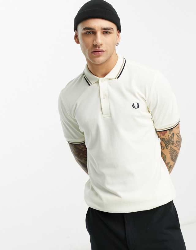 Fred Perry twin tipped polo shirt in cream