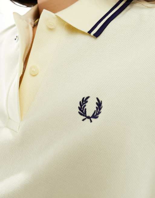 Fred Perry TWIN TIPPED FRED PERRY SHIRT Beige - textil Polos manga