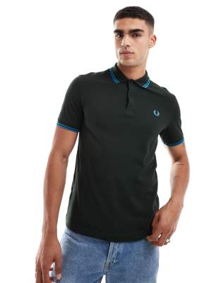 Fred Perry Twin Tipped Polo Shirt In Green