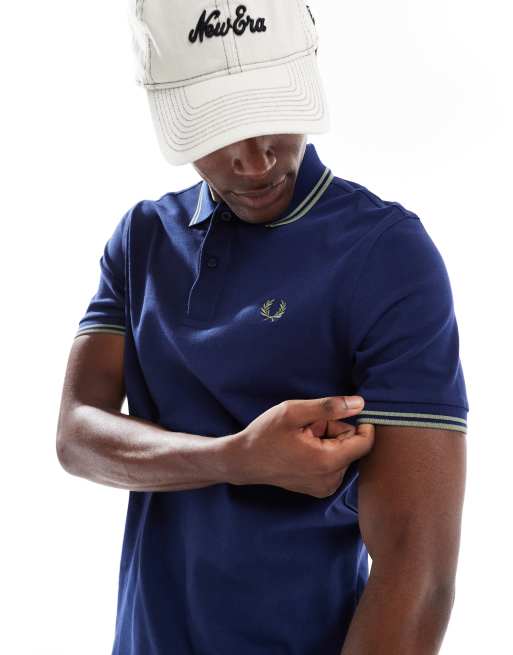 【関税送料込み】FRED PERRY Logo Twin Tip Polo Shirt Fred Perry Twin Tipped Polo T Shirt Black | Mainline