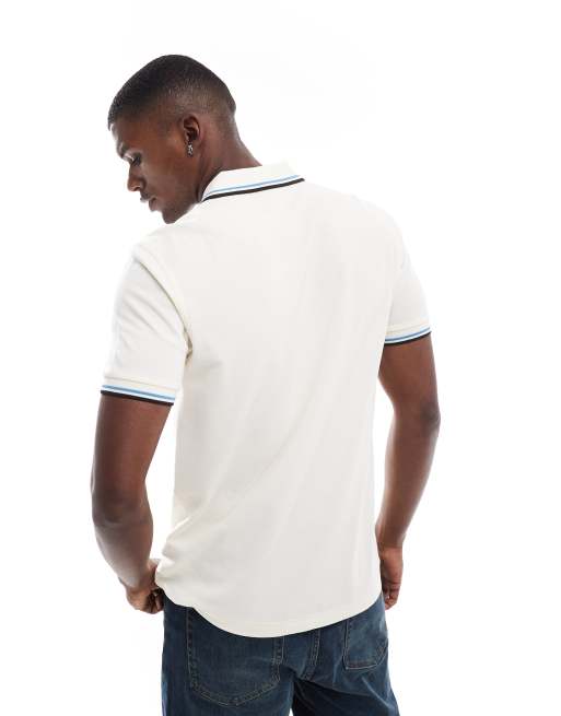 ◇FRED PERRY◇ M12 Twin Tip Fred Perry Shirt Ecru Oatmeal AF Fred Perry twin tipped polo shirt in ecru | ASOS