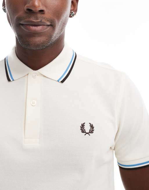 Fred Perry twin tipped polo shirt in ecru