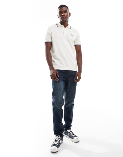 Fred Perry twin tipped polo shirt in ecru | ASOS
