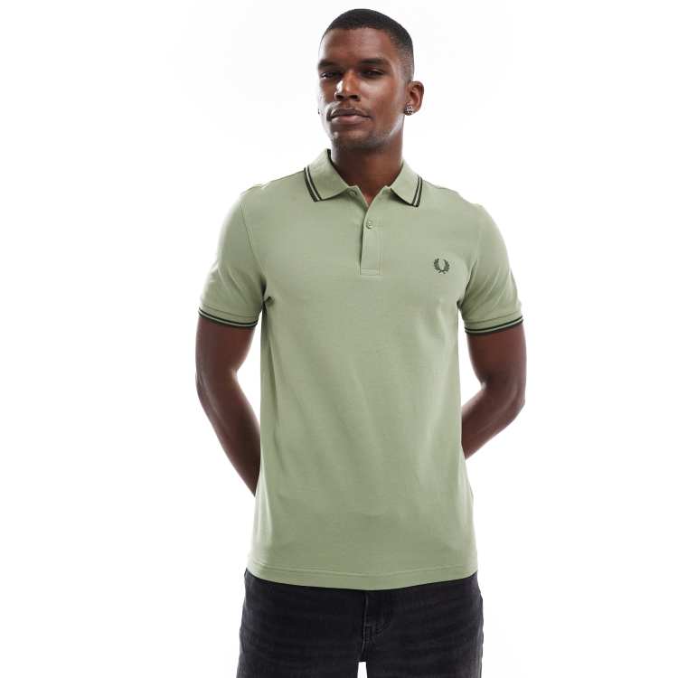 Fred Perry twin tipped polo shirt in green | ASOS