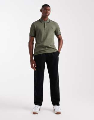 Fred Perry Twin Tipped Polo Shirt In Green