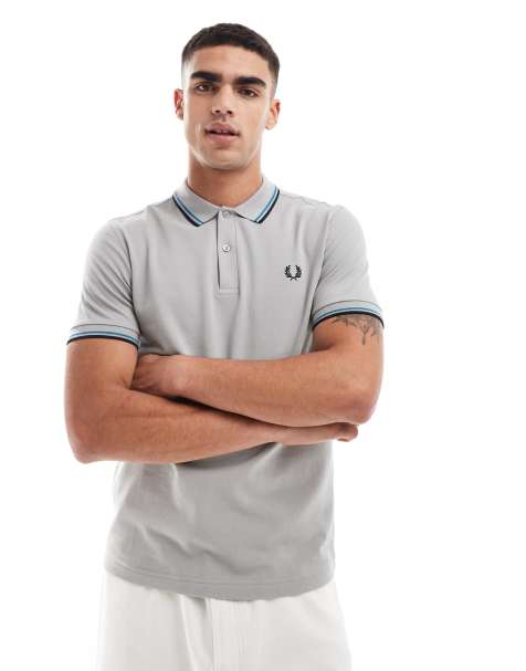 Fred Perry twin tipped polo shirt in light beige - view 1