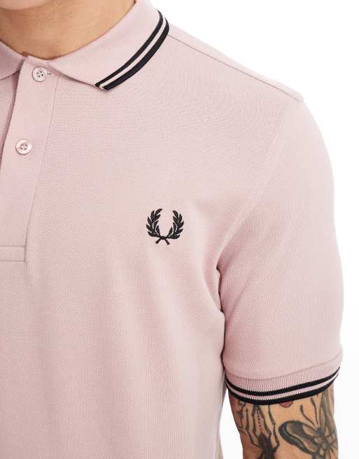 Fred Perry twin tipped polo shirt in light pink | ASOS