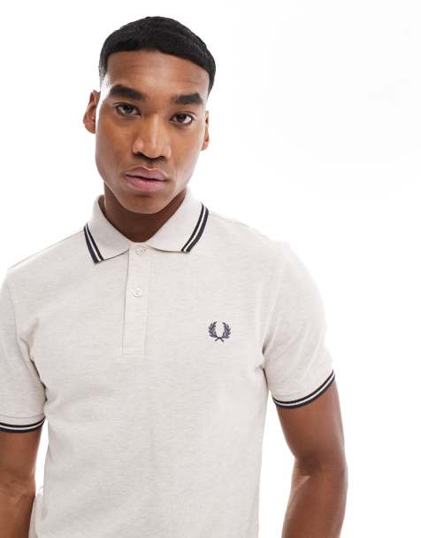 Fred Perry twin tipped polo shirt in light pink - view 1