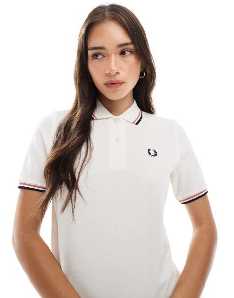 Fred Perry twin tipped polo shirt in light pink - view 1