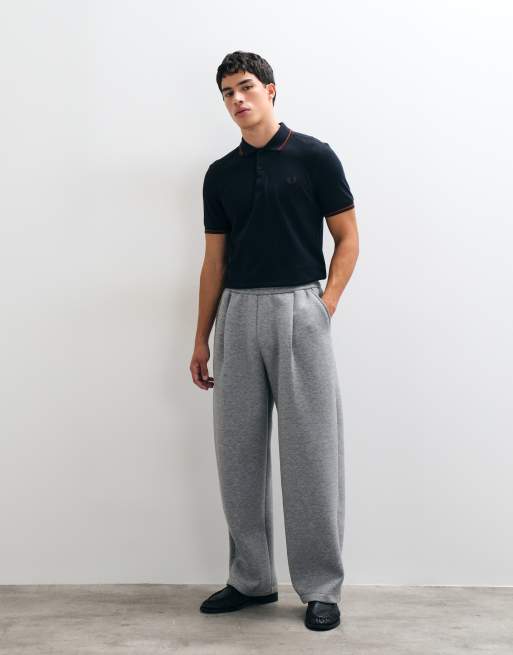 Fred Perry Twin tipped polo shirt in navy with burgundy and brown tipping , 2 of 5