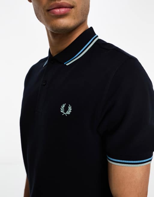 Fred Perry twin tipped polo shirt in navy | ASOS