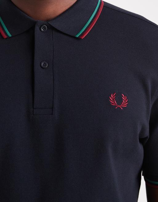 Fred Perry twin tipped polo shirt in navy | ASOS