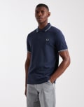 [Fred Perry] Fred Perry twin tipped polo shirt in navy L NAVY