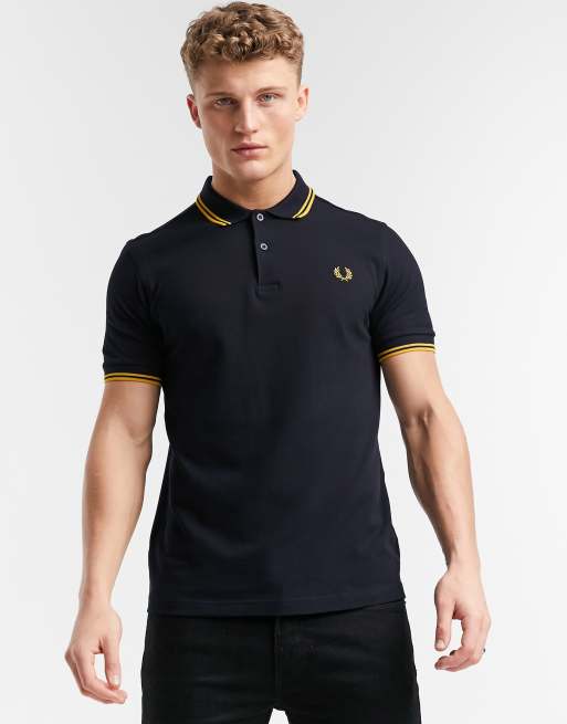 Fred Perry twin tipped polo shirt in navy | ASOS