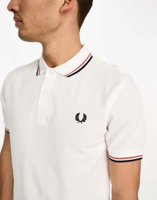 Fred perry twin shop tipped polo white