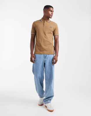 Fred Perry Twin Tipped Polo Shirt In Green