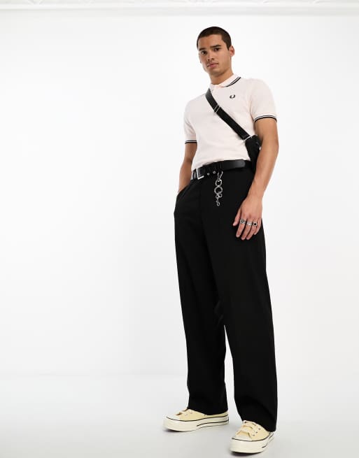 peach fred perry polo